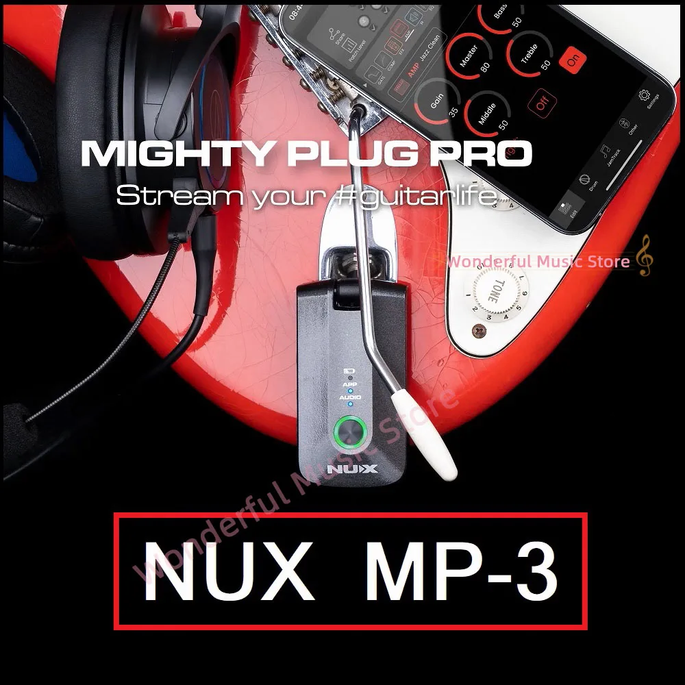 Pojačalo za slušalice NUX MP-3 Mighty Plug Pro za gitaru/bas, Različitih efekata, Simulacija pojačala, IRs Slika 2