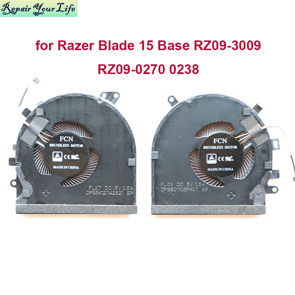 Računalni Procesor GPU Hlađenje Ventilatori za Razer Blade 15 Baza RZ09-3009 0270 RZ09-0328 2020 Gtx 2060 GTX1660Ti FM5D FLK7 Dfs501105pr0t Slika 3