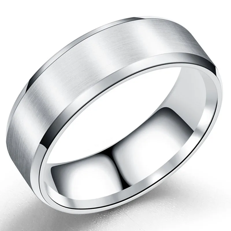 Prstenovi od Nehrđajućeg Čelika 316L 8 mm Vjenčano Prstenje za Muškarce 2022 Klasični Prsten Muški Slika 4