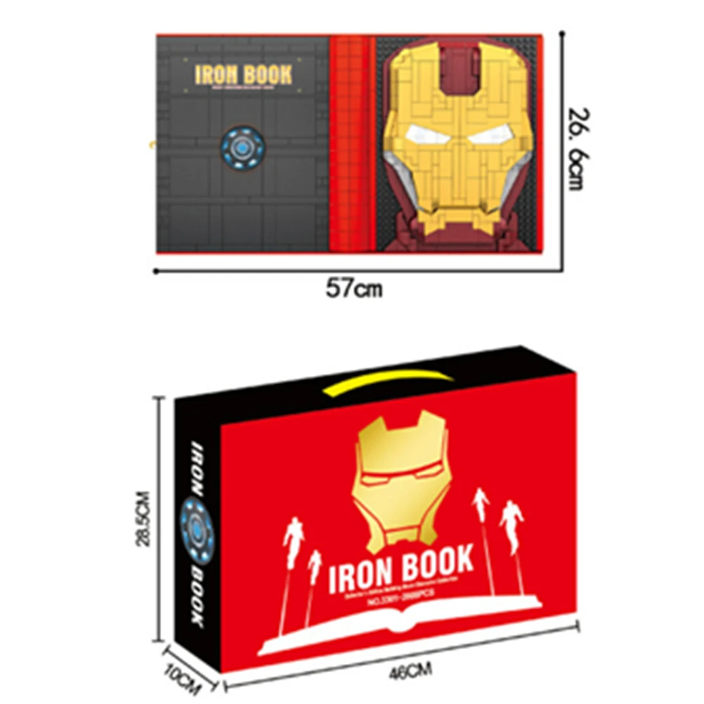 NOVI UPDATE 55 FIGURA Disney Marvels Osvetnici Iron Man Prikaz Knjiga Stark Iron Man Junak je Gradbeni Blok Cigle Igračka Dar za Dijete Slika 0