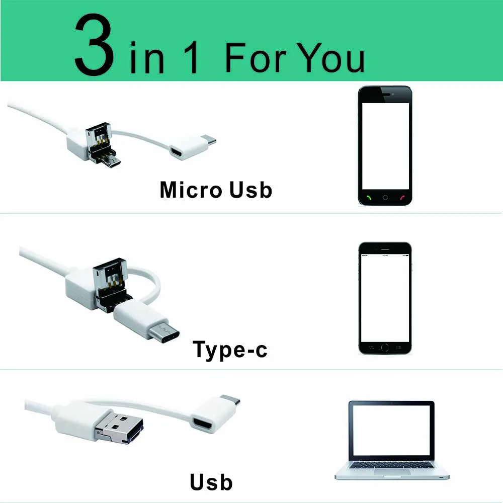 3 U 1 USB Vizualni Čistač za Čišćenje ušiju Endoskop 5,5 mm 1,3 MP Alat za uklanjanje ušni vosak Vizualni Uho žlica Uho coli Отоскоп Бороскоп Came I98 Slika 4