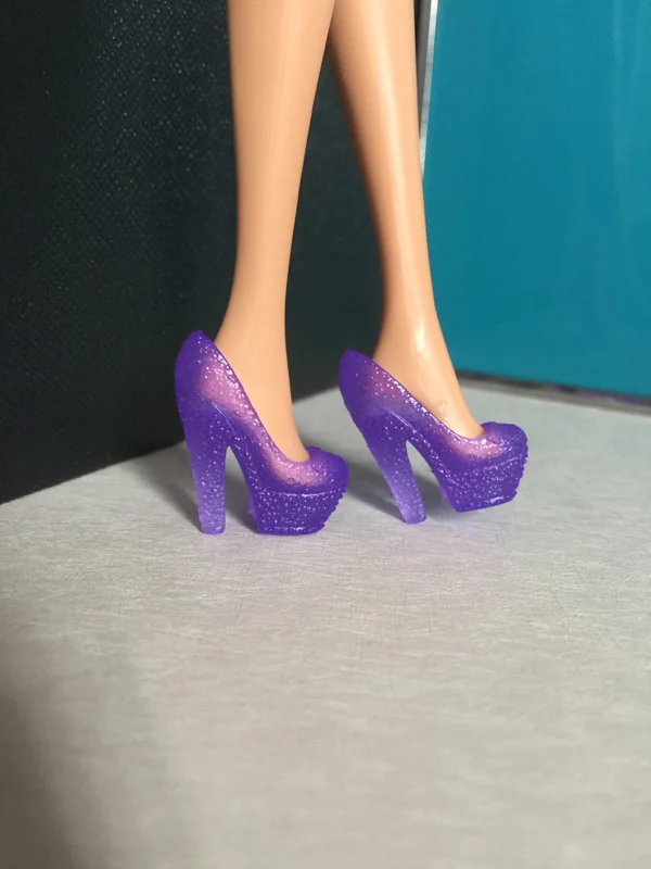 Cipele na visoku petu cipele s ravnim potplatom, crne cipele, lutkarske cipele crvene cipele za svoju Barbie lutke, Moderan, dopadljiv, Najnovije BBI00828A Slika 2