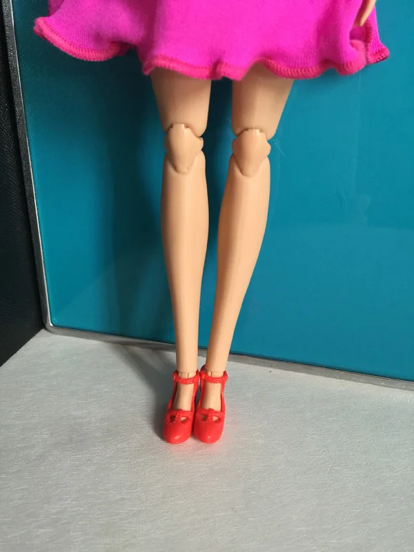 Cipele na visoku petu cipele s ravnim potplatom, crne cipele, lutkarske cipele crvene cipele za svoju Barbie lutke, Moderan, dopadljiv, Najnovije BBI00828A Slika 4