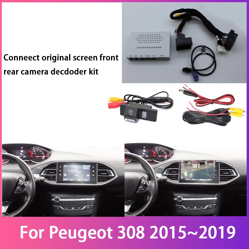 Auto Kamera retrovizor retrovizor Za Peugeot 308 ~ 2019 Originalni ekranu Ažuriranje Sučelja Modula CCD Full HD Digital Dekoder Slika 0