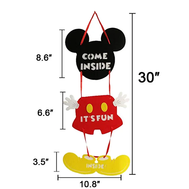 Disney Mickey I Minnie Mouse Sretan Rođendan dekor Mickey I Minnie College Filc Tkanina Ukras Proizvoda Večernje Pribor Za Tortu Slika 5