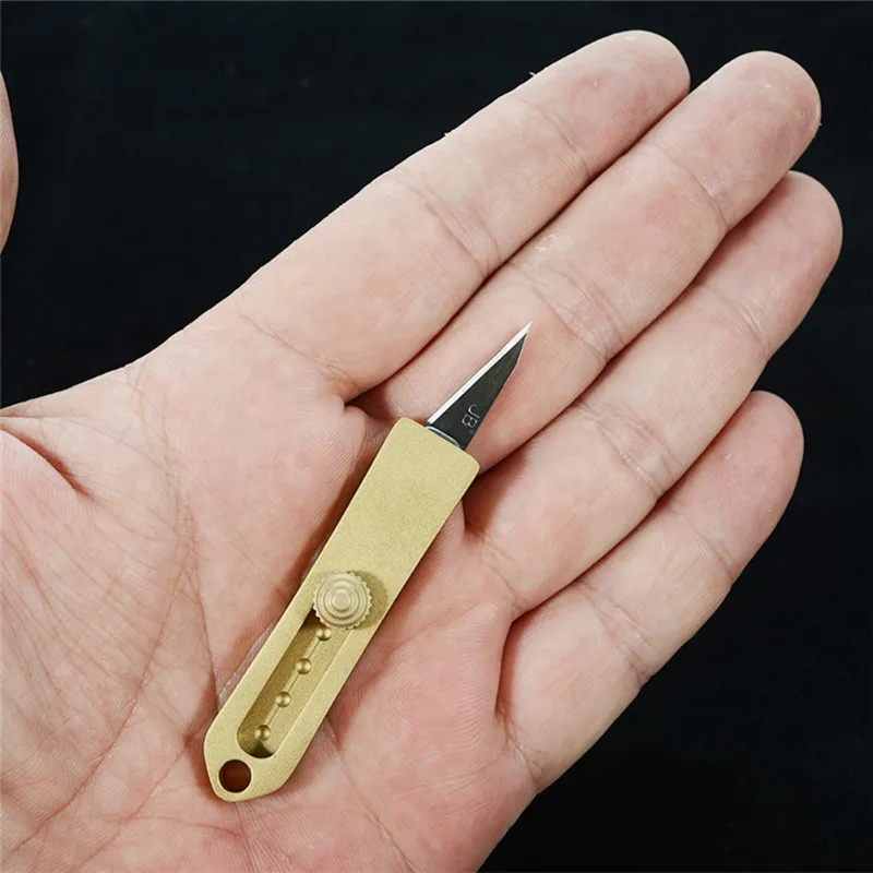 EDC Mini Odvojivi Nož Prijenosni Za Rezanje Papira, Multifunkcionalni Mini-Noževi Sa Oštricom prikladniji mesinga Džep Privjesak Nož na Sklapanje Novi Slika 0