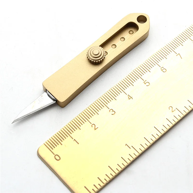 EDC Mini Odvojivi Nož Prijenosni Za Rezanje Papira, Multifunkcionalni Mini-Noževi Sa Oštricom prikladniji mesinga Džep Privjesak Nož na Sklapanje Novi Slika 1