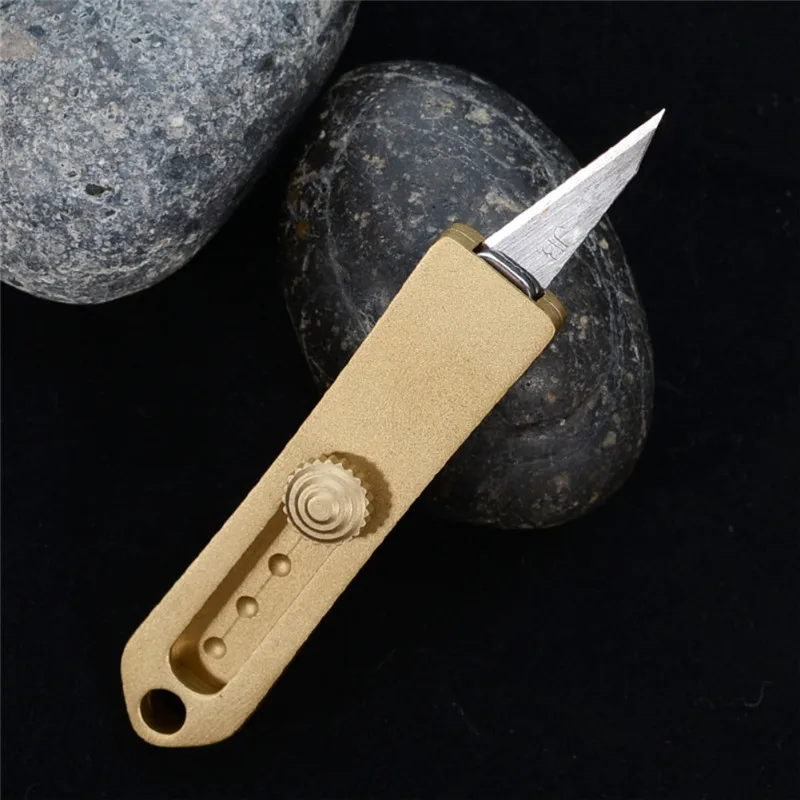 EDC Mini Odvojivi Nož Prijenosni Za Rezanje Papira, Multifunkcionalni Mini-Noževi Sa Oštricom prikladniji mesinga Džep Privjesak Nož na Sklapanje Novi Slika 2