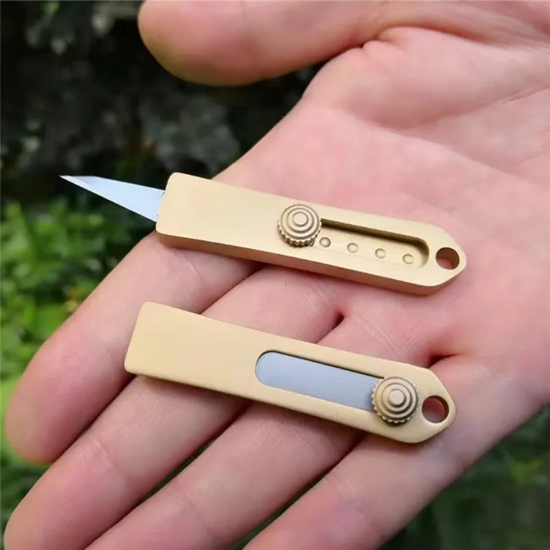 EDC Mini Odvojivi Nož Prijenosni Za Rezanje Papira, Multifunkcionalni Mini-Noževi Sa Oštricom prikladniji mesinga Džep Privjesak Nož na Sklapanje Novi Slika 4