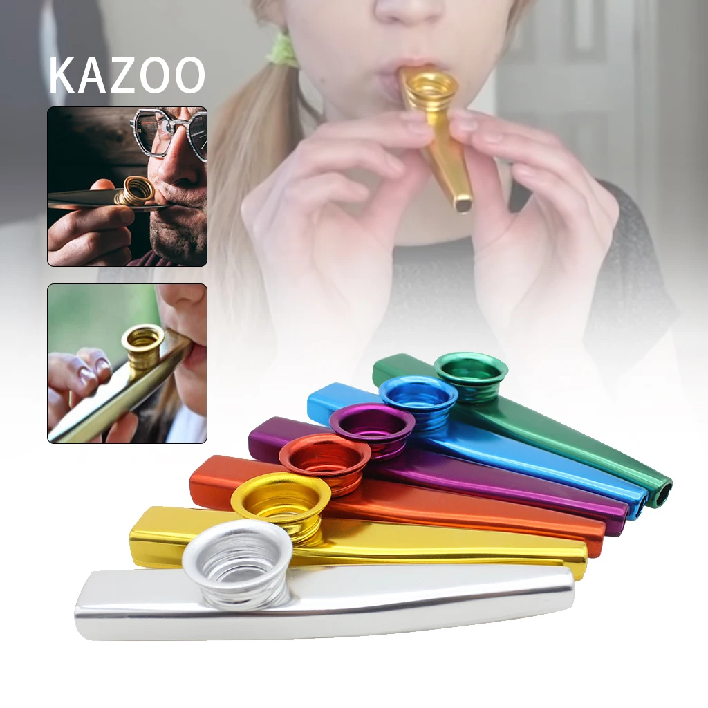 10ШТ Kazoos Igračka Dijete S Membranu Флейтой Otvor Usta Kazoos Glazbeni Instrument Aluminijska Legura Boja Kazoos Jednostavan Kazoos Slika 3