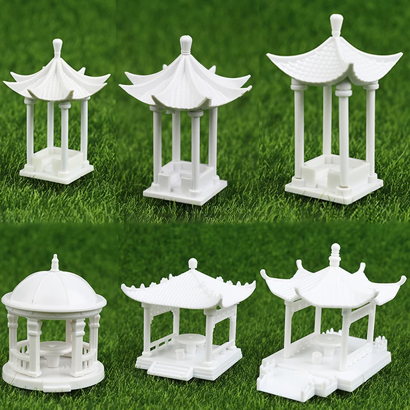 1 DIY Kit lutkine Mikro-krajolik Mini Sastavljen Paviljon Bijela Kupola Paviljon Kućni Dekor Slika 3