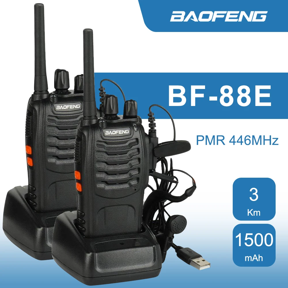 Baofeng 2 kom. BF-88E PMR446MHz Dvostrani Radio 1500 mah PMR Radio Ručno 0,5 W Prijenosni prijenosni radio sa Slušalicom Slika 2