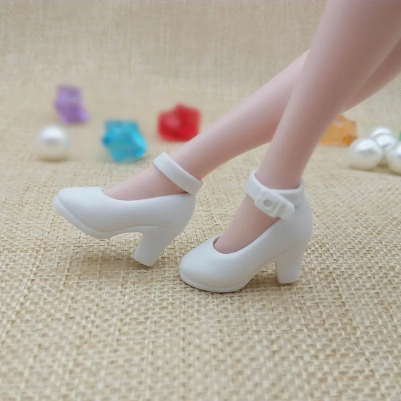 Bijela Mondeno cipele za lutke Blythe, cipele na visoku petu 1/6 za lutke Ликка, mini-cipele za lutke Момоко, Pribor za lutke 1/6 BJD Slika 0