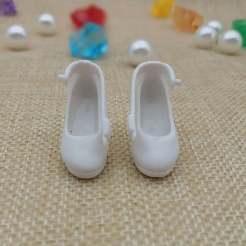 Bijela Mondeno cipele za lutke Blythe, cipele na visoku petu 1/6 za lutke Ликка, mini-cipele za lutke Момоко, Pribor za lutke 1/6 BJD Slika 1