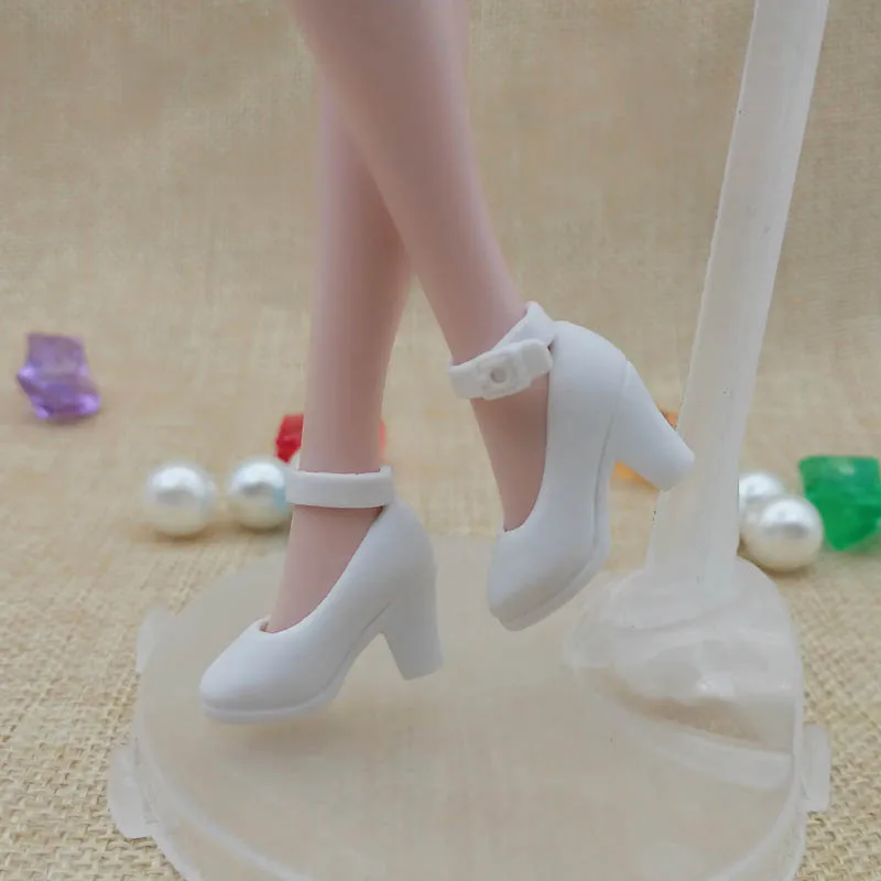 Bijela Mondeno cipele za lutke Blythe, cipele na visoku petu 1/6 za lutke Ликка, mini-cipele za lutke Момоко, Pribor za lutke 1/6 BJD Slika 2
