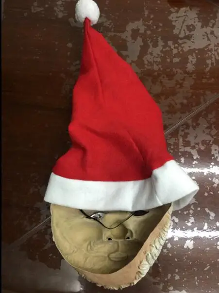 Božićni Domjenak Cosplay Djed Mraz Lateks Maska Vanjski Ukras Slatka Odijelo Djeda Mraza Maskenbal Perika Bradu Dotjerati Slika 0