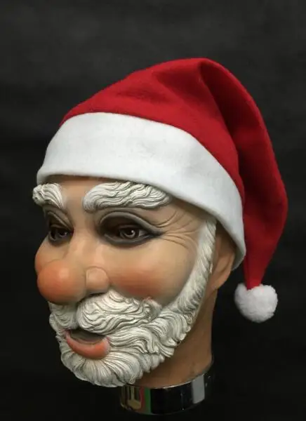 Božićni Domjenak Cosplay Djed Mraz Lateks Maska Vanjski Ukras Slatka Odijelo Djeda Mraza Maskenbal Perika Bradu Dotjerati Slika 5
