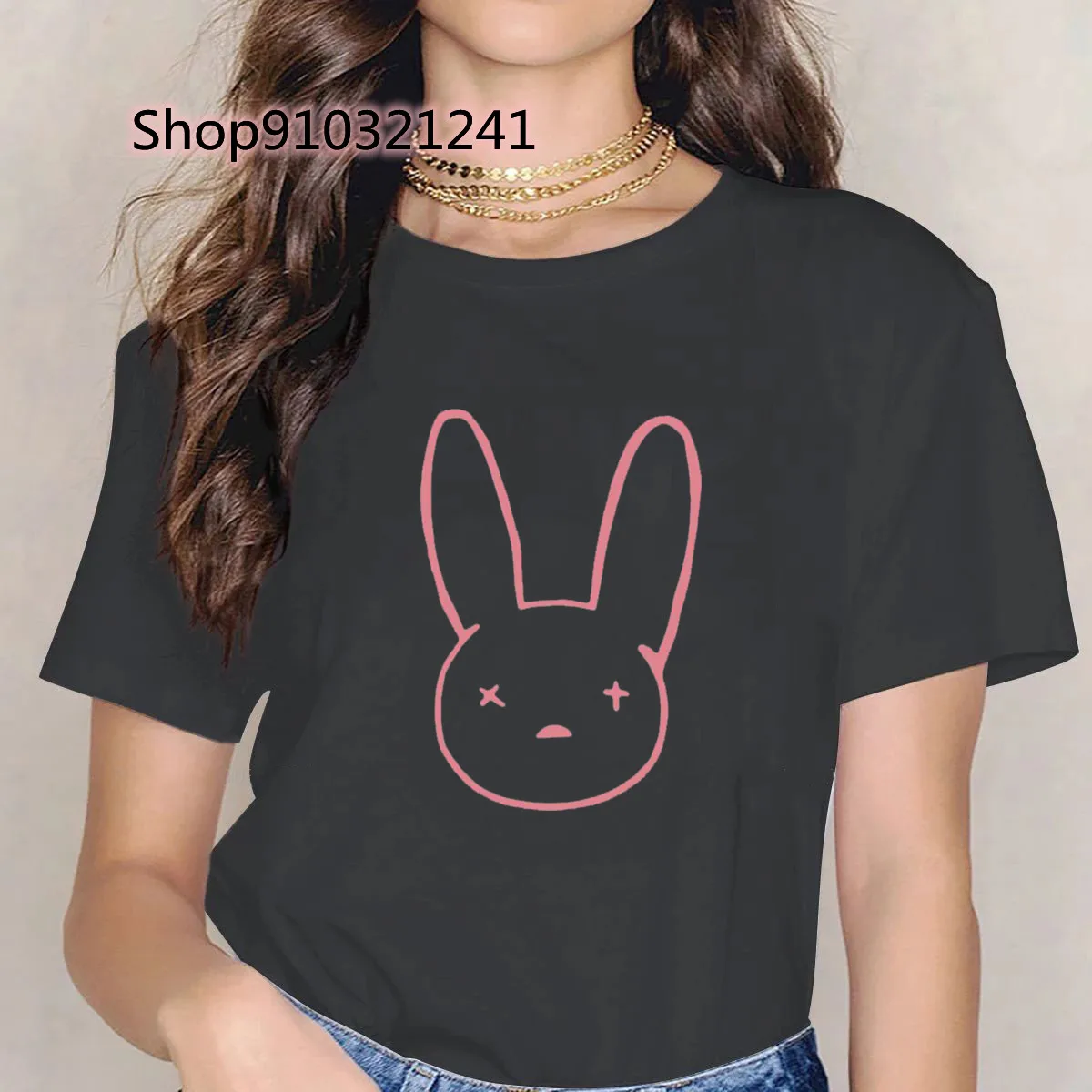 T-shirt Bad Bunny, Ženska t-Shirt S po cijeloj površini, Nove Ljetne Majice S Grafičkim Uzorkom, Slatka Majica Okruglog izreza i Kratkih Rukava, Zabavna Majica Sa Likovima iz Crtića, Majice, Odjeću Slika 1