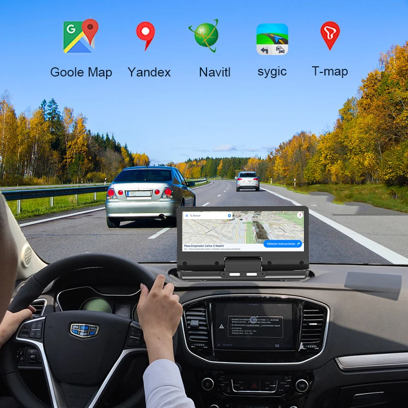 7-Inčni 4 G ADAS Video snimači za Vozila Skladište GPS Navigacija FHD 1080 P WI Fi Android 8,1 Registraciju Vozila Video Rekorderi dva Objektiva Ploči s Instrumentima skladište Slika 3