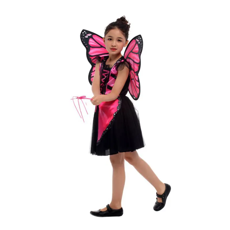 Dijete Djeca Djevojke Pink Leptir Vila Elf Princeza Odijelo I Leptir Rpg Igre Cosplay Halloween Večernja Haljina Slika 3