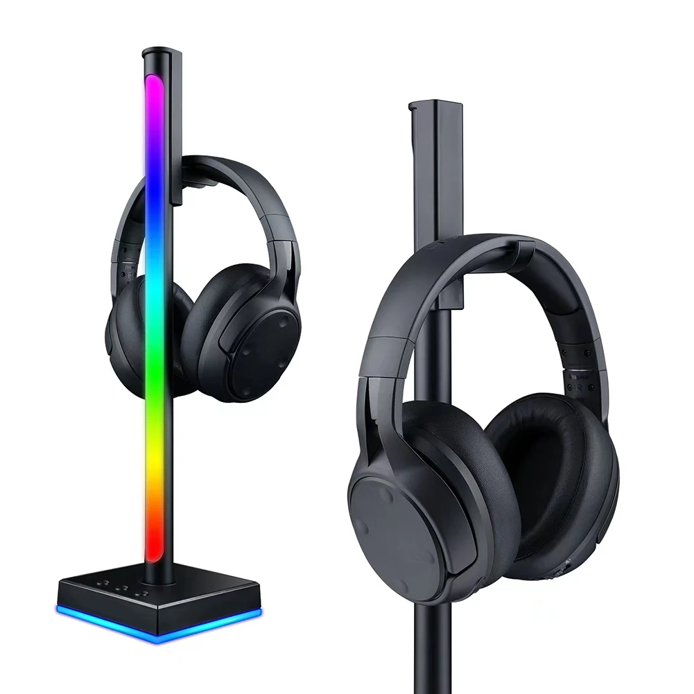 2 komada RGB Slušalice, Stalak Led Traka Svjetla Glazba Upravljanje Zvukom Soundbox Ritam Ambijent nudi Žarulja Svjetla Držač Slušalice Slika 3