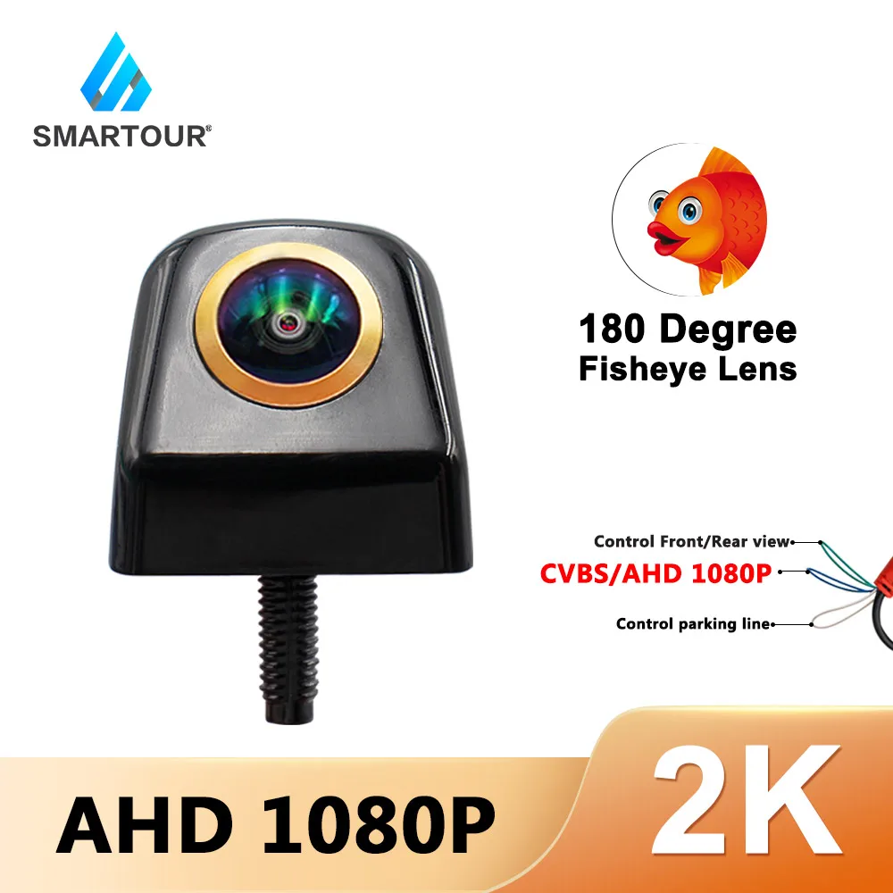 Smartour 180 stupnjeva AHD Auto Skladište Fish Eye Zvijezda Svjetlo Noćni Vid HD Auto Kamere Unazad, Full HD 4-pinski Parking Kamera Slika 2