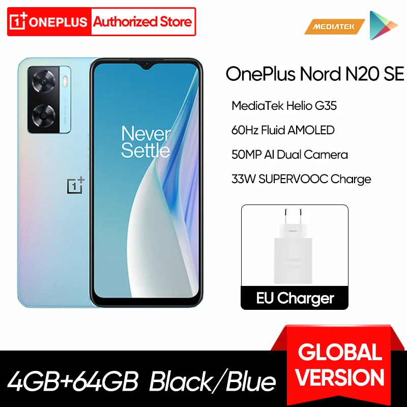 Globalna verzija smartphone OnePlus Nord N20 SE N 20 4 GB, 64 GB 33 W SUPERVOOC 5000 mah 50 MP Dual kamere za 6,56 