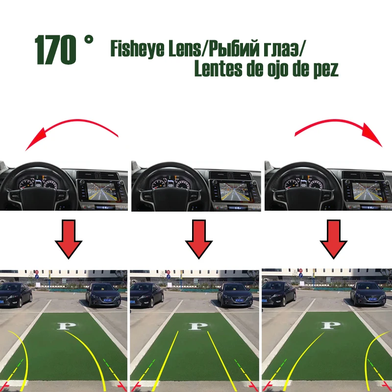 Dinamičko Skladište retrovizor retrovizor s ručkom prtljažnika HD 170 ° Fisheye Noćni Vid Za Ford Focus SE/Focus ST/2/3/ Turnier Mk3 2012- Slika 3