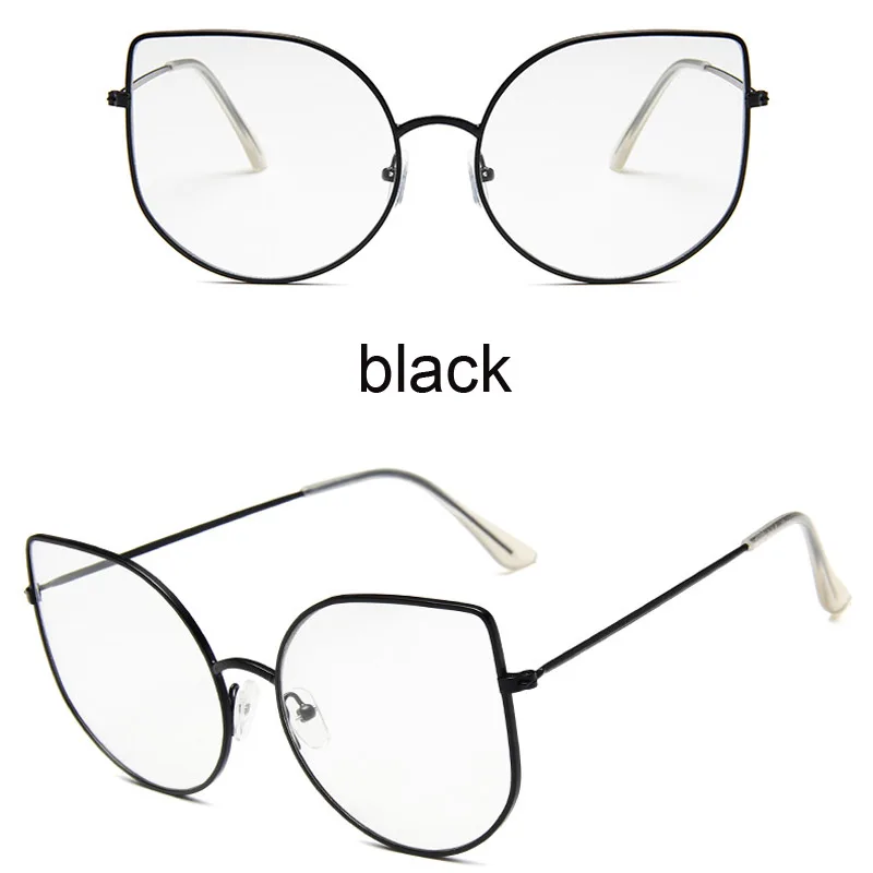 Prevelike Prozirne Naočale Žene Velika Mačka Oko Okvira Za Naočale Retro Ženska Metalna Okvira Lažne Naočale Prozirne Naočale Oculos Slika 1