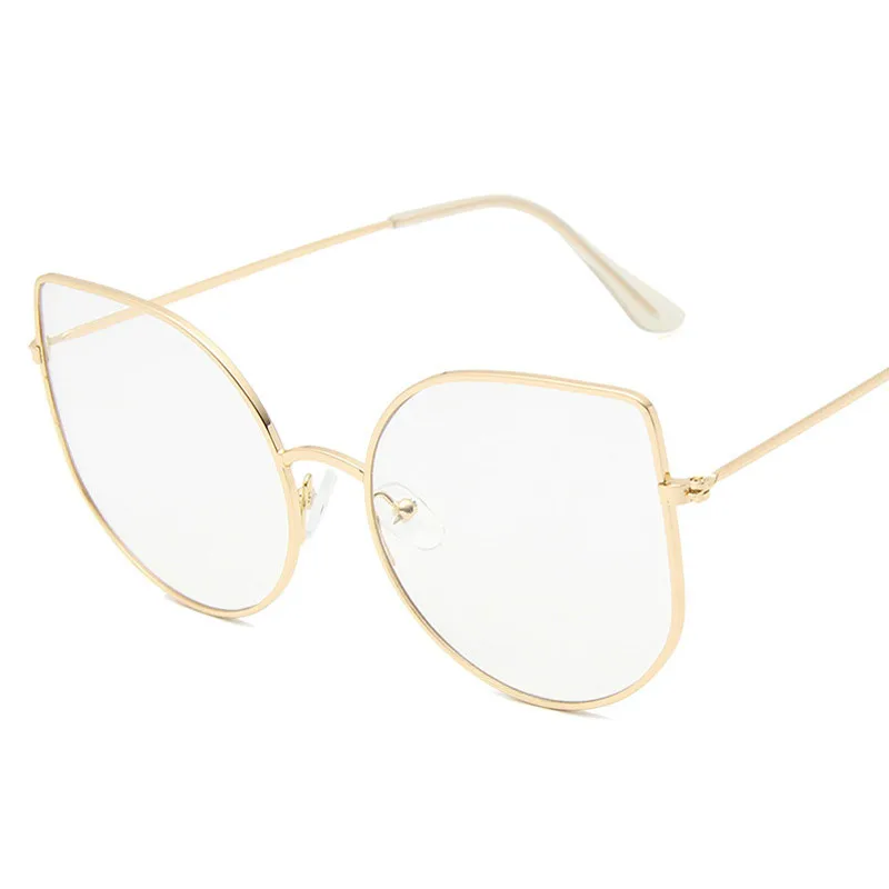 Prevelike Prozirne Naočale Žene Velika Mačka Oko Okvira Za Naočale Retro Ženska Metalna Okvira Lažne Naočale Prozirne Naočale Oculos Slika 3