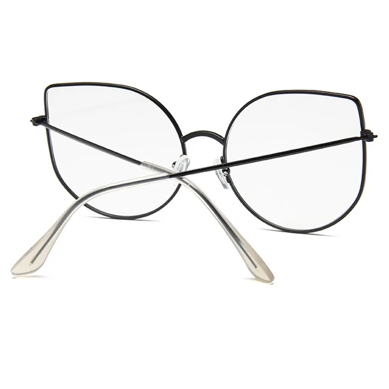 Prevelike Prozirne Naočale Žene Velika Mačka Oko Okvira Za Naočale Retro Ženska Metalna Okvira Lažne Naočale Prozirne Naočale Oculos Slika 5