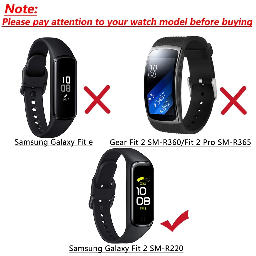 Silikon Sportski Remen Za Samsung Galaxy Fit 2 SM-R220, Međusobno Narukvica Za sat, Zamijeniti Remen Za Samsung Galaxy Fit 2 Correa Slika 4