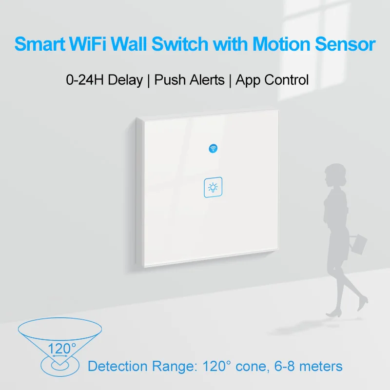 EWeLink WiFi, Inteligentni Senzor Pokreta Prekidač Svjetla EU 220 1 2 3 Banda Pametna Kuća Touch Prekidači za Svjetlo Radi Alexa Google Home Slika 5