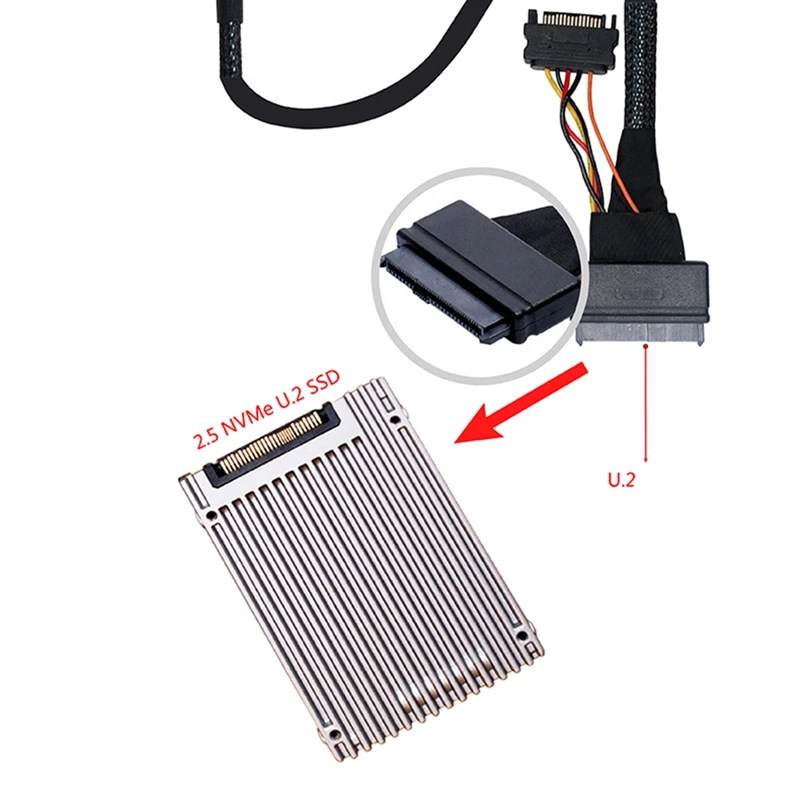 TOPLA kartica adaptera 4X PCIe NVME U. 2 za PCI-E 3.0 X4 za 2,5-inčnog Nvme SSD s kabelom SFF-8643 -U. 2 za майнинга Slika 2