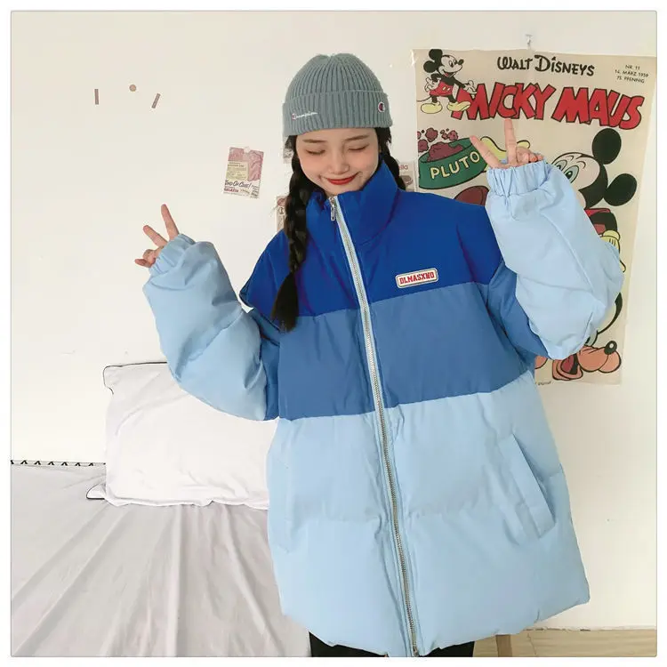 Pamuka-postavljena jakna jakna žena pamuka podstavljene 2022 slobodna jakna student ca toplo pamuk meka zimska jakna Slika 0