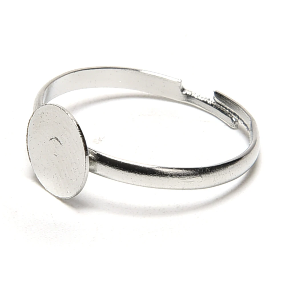 10ШТ 8 mm Posrebreni Podesiva Stan Prstenje nakit Pad Baze Gredica Modni Dodaci Podesiva u rasutom stanju Slika 5