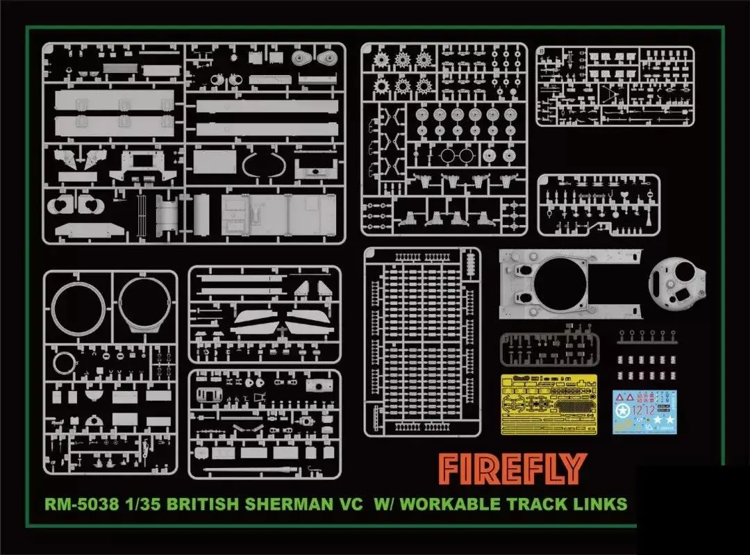 Model Raženog polja RFM RM-5038 1/35 British Sherman VC Firefly s Работоспособными funkcioniraju kao gusjenica - Kit velikih modela Slika 1