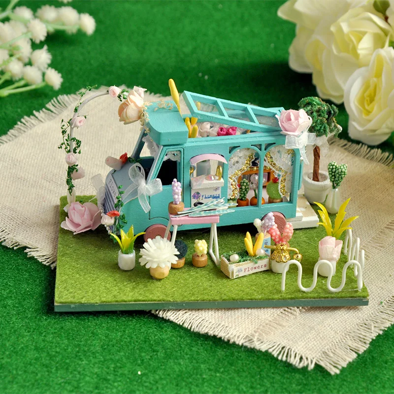 Cutebee Japanski Diy Minijaturna Kuća Komplet Sakura Auto Kuća Lutaka Namještaj Jednostavna Osobna Igračka Za Djecu Za Rođendan Uz Poklon Kutiji Slika 4