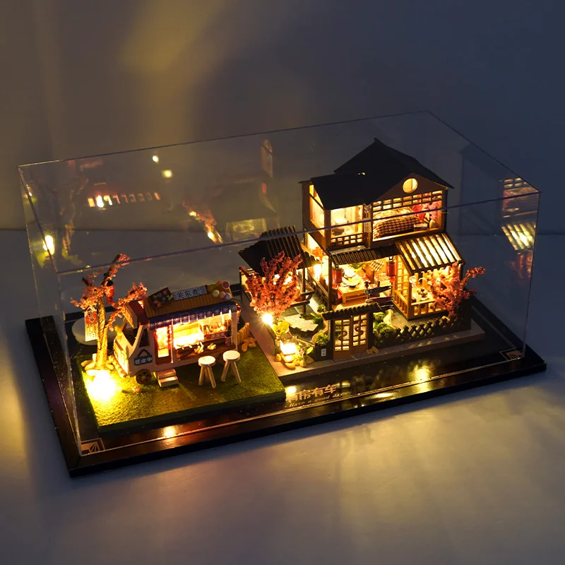 Cutebee Japanski Diy Minijaturna Kuća Komplet Sakura Auto Kuća Lutaka Namještaj Jednostavna Osobna Igračka Za Djecu Za Rođendan Uz Poklon Kutiji Slika 5