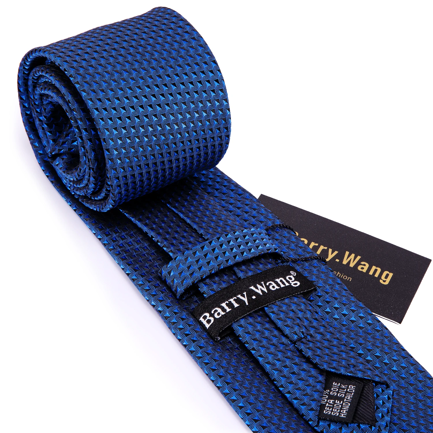 Novi Moderan Luksuzni Plave Geometrijski Svilene Kravate Poklon Za Muškarce Vjenčanje Kravate.Setovi Nosni Rupčići Wang Za Mladoženju Business LN-5313 Slika 3