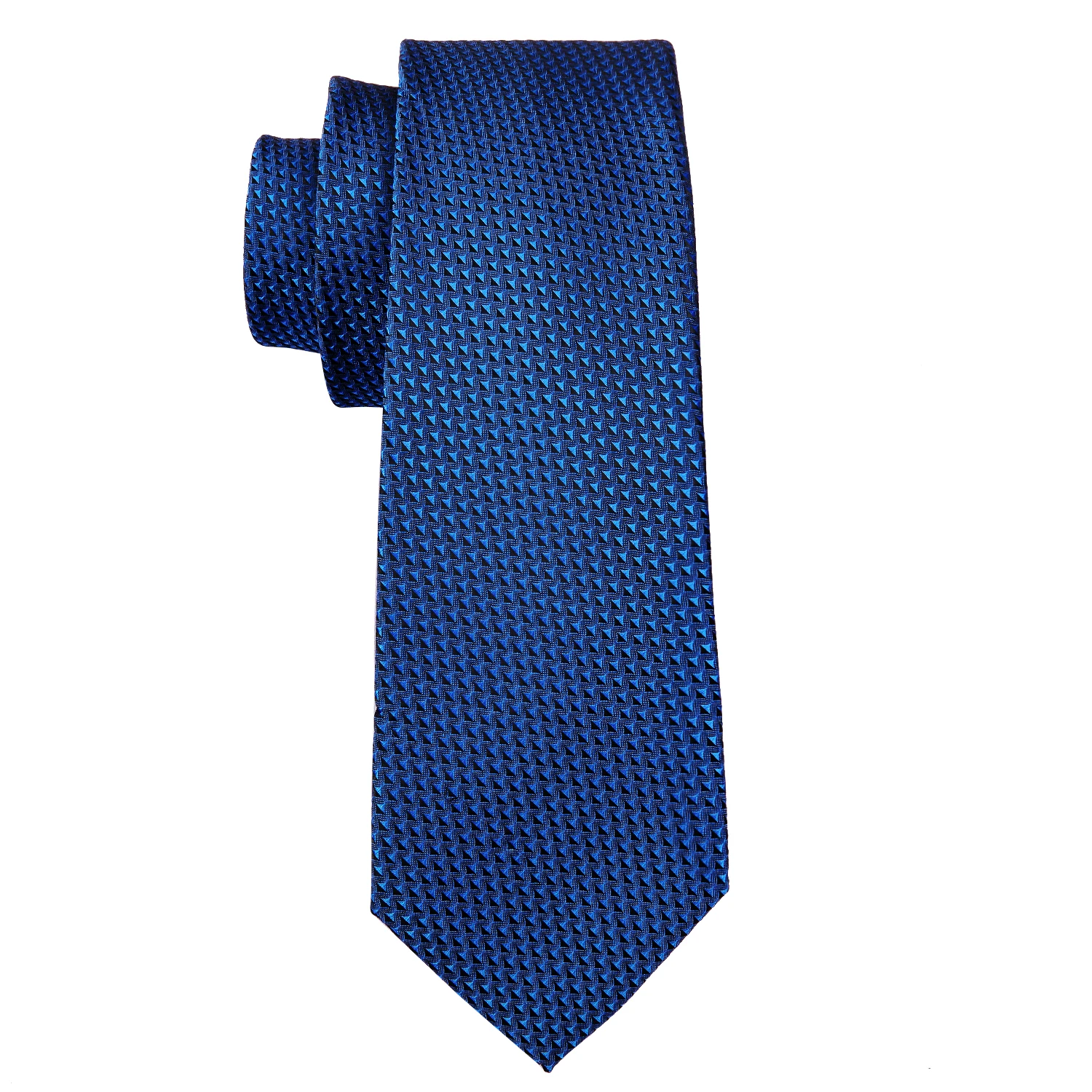 Novi Moderan Luksuzni Plave Geometrijski Svilene Kravate Poklon Za Muškarce Vjenčanje Kravate.Setovi Nosni Rupčići Wang Za Mladoženju Business LN-5313 Slika 4