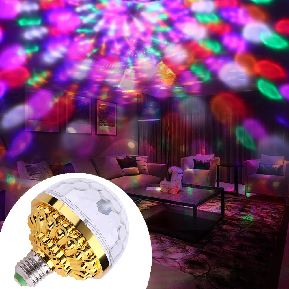 6 W Crystal Magic ball Svjetlo E27 Rotirajući RGB LED Scenski Efekt Žarulja Žarulja Klub DJ Dance Party Mini Atmosferske Lampa Projektora Slika 2