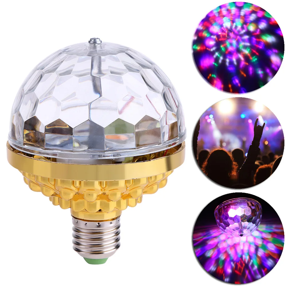 6 W Crystal Magic ball Svjetlo E27 Rotirajući RGB LED Scenski Efekt Žarulja Žarulja Klub DJ Dance Party Mini Atmosferske Lampa Projektora Slika 4