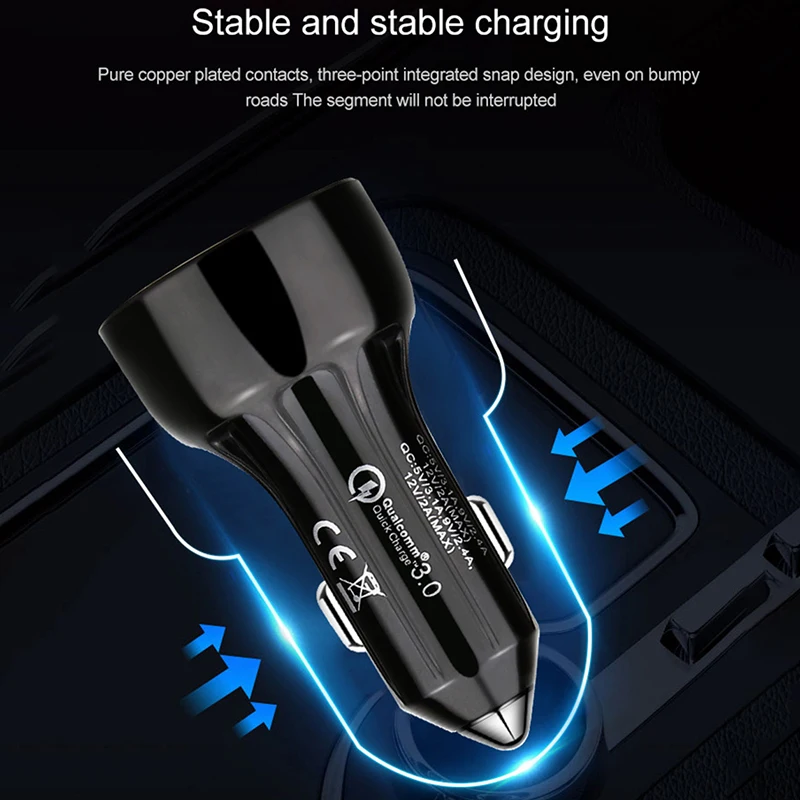 URVNS 100 W FlashCharge USB Auto Punjač baterija 3 priključak PD USB-C QC3.0 66 W Super Brzo Punjenje Auto Adapter za Realme Oppo Huawei Honor Slika 1