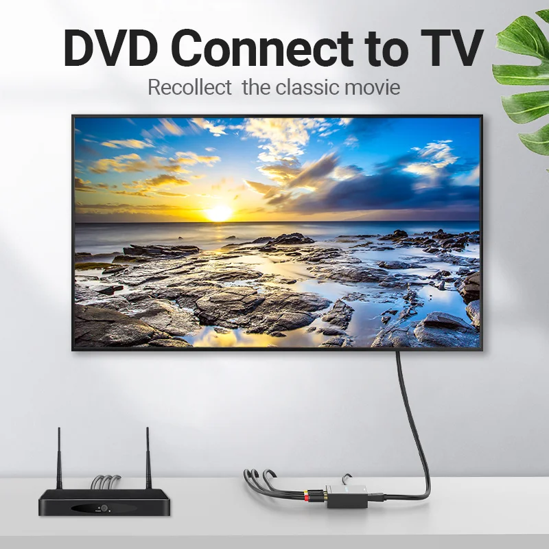 Vention AV-HDMI Konverter HDMI-RCA grafičku karticu sa Mini-USB-Kabel za Napajanje za TV-Kućišta Projektora Igraće Konzole HDMI-AV Slika 0