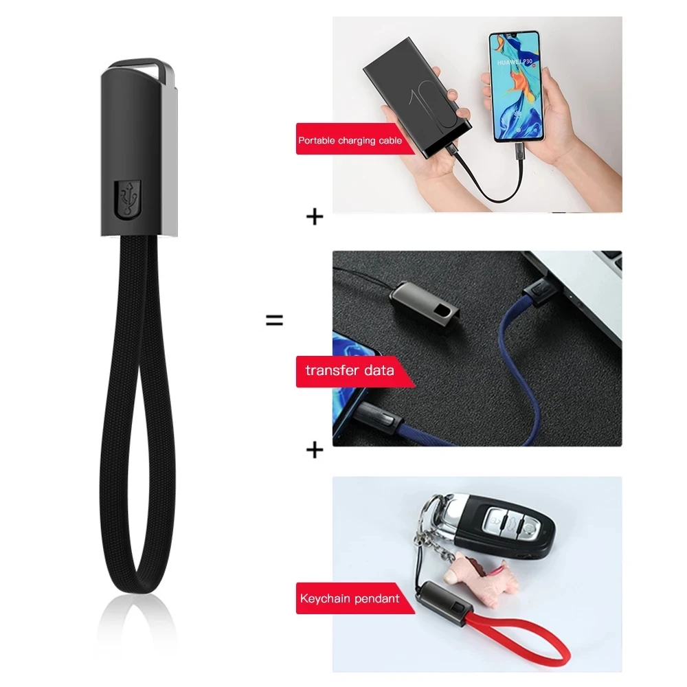 Mini Privezak 2.4 A Brzo Punjenje Podataka USB C Kabel za pametni telefon USB Kabel Za iPhone Havei Za Type C Micro USB Kratki Telefonski Kablovi Slika 5