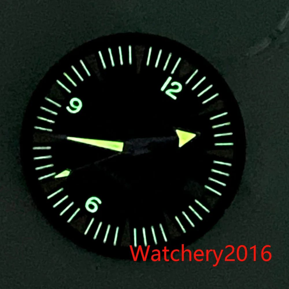 32 mm Plava Zelena Crna Brojčanik Sata Zelena Svijetao Prozor Datuma Pogodan Za NH35 NH36 7s26 Muški Sat s Automatskim Mehanizmom Slika 1