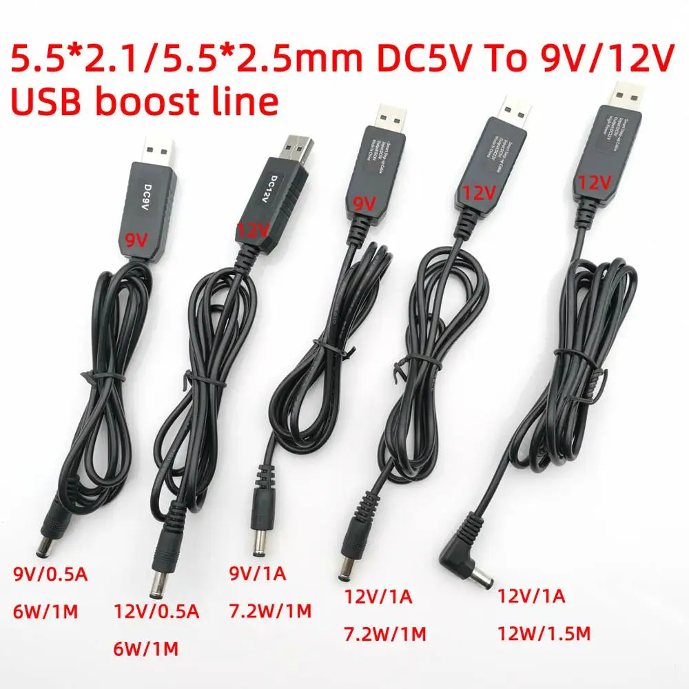 USB step-up žice DC 5 do 9 NA 12 v DC Konektor 5,5x2,1 5,5 mm*2,5 napajanje za mobilni telefon modula za Napajanje step-up Konverter Kabel Kabel Slika 0