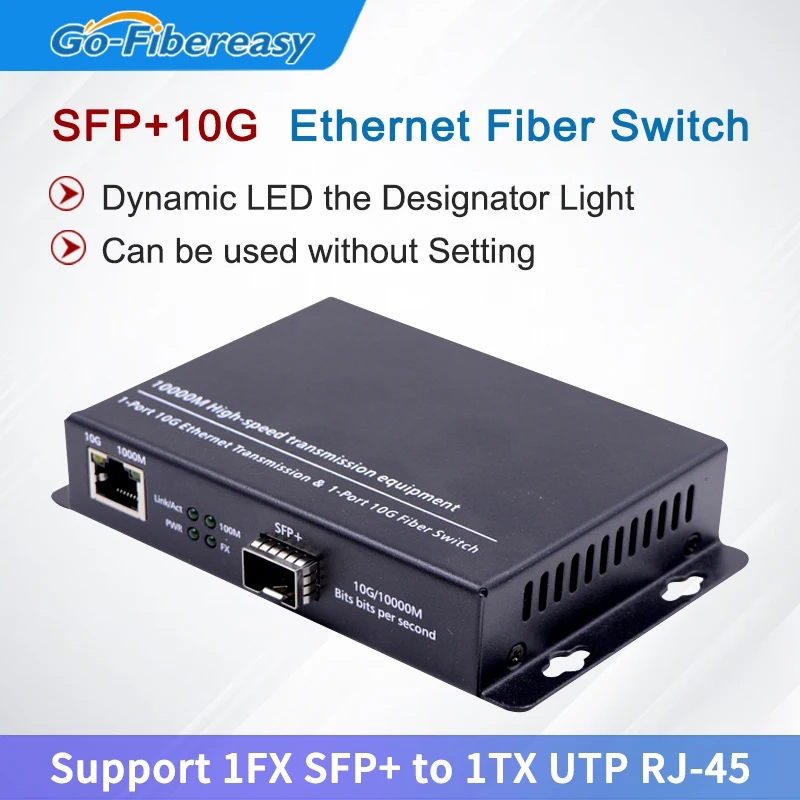 10G SFP + Медиаконвертер 10GBase-T Ethernet Preklopnik RJ45 za SFP optički Primopredajnik Pretvarač 1T + 1SFP Fiber-optičke Opreme Slika 2