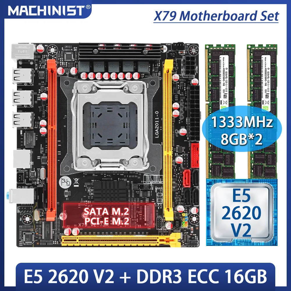 Kit matičnoj ploči X79 LGA 2011 procesor Intel Xeon E5 2620 V2 i 16 GB = 2 * 8 GB ram-a DDR3 ECC Mini-itx Matična ploča X79 V2.73A Slika 0